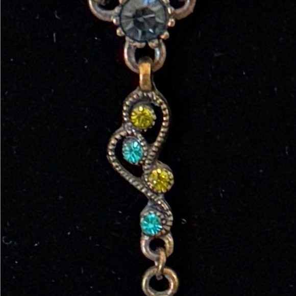 Cookie Lee Blue and Yellow/Green Necklace EUC - Picture 4 of 11